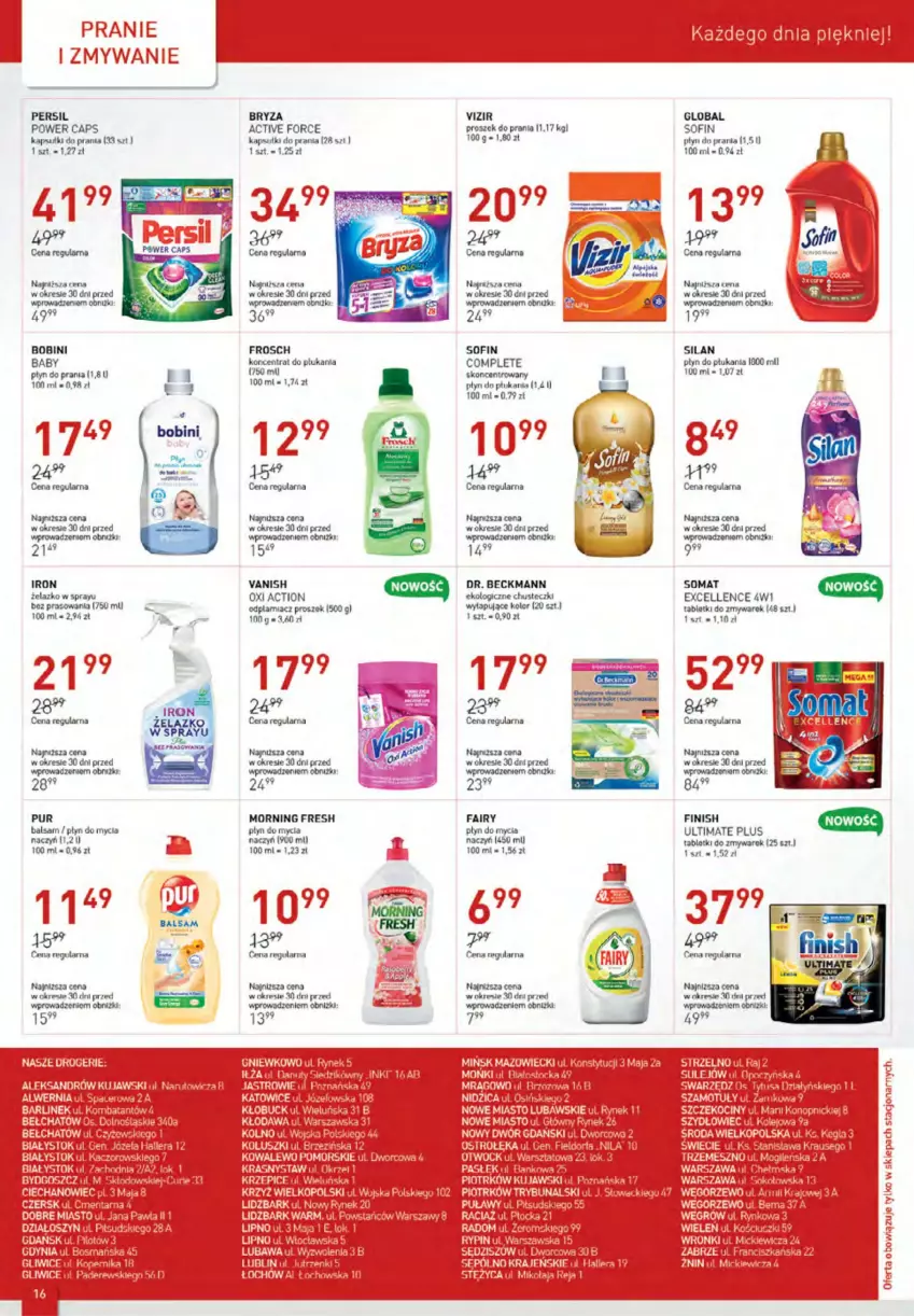 Gazetka promocyjna Drogerie Jawa - ważna 06.04 do 05.05.2023 - strona 16 - produkty: Bryza, Chusteczki, Fa, Fairy, Finish, Frosch, Koc, Obraz, Persil, Płyn do mycia, Płyn do płukania, Proszek do prania, Pur, Silan, Somat, Tablet, Vanish, Vizir