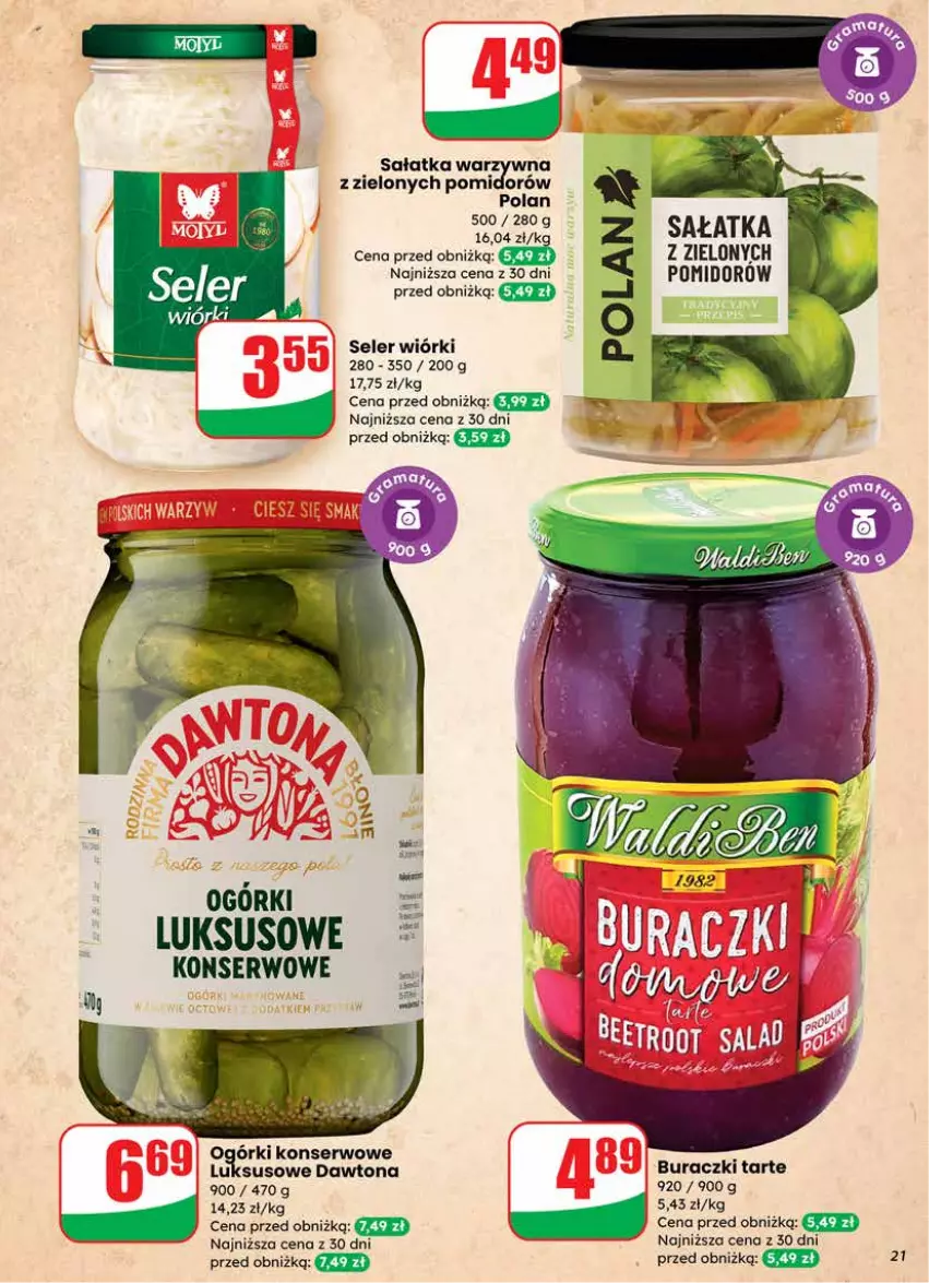 Gazetka promocyjna Dino - Gazetka 08 / 2026 - ważna 18.02 do 24.02.2026 - strona 21 - produkty: Buraczki, Dawtona, Ogórki konserwowe, Sałat, Sałatka, Ser