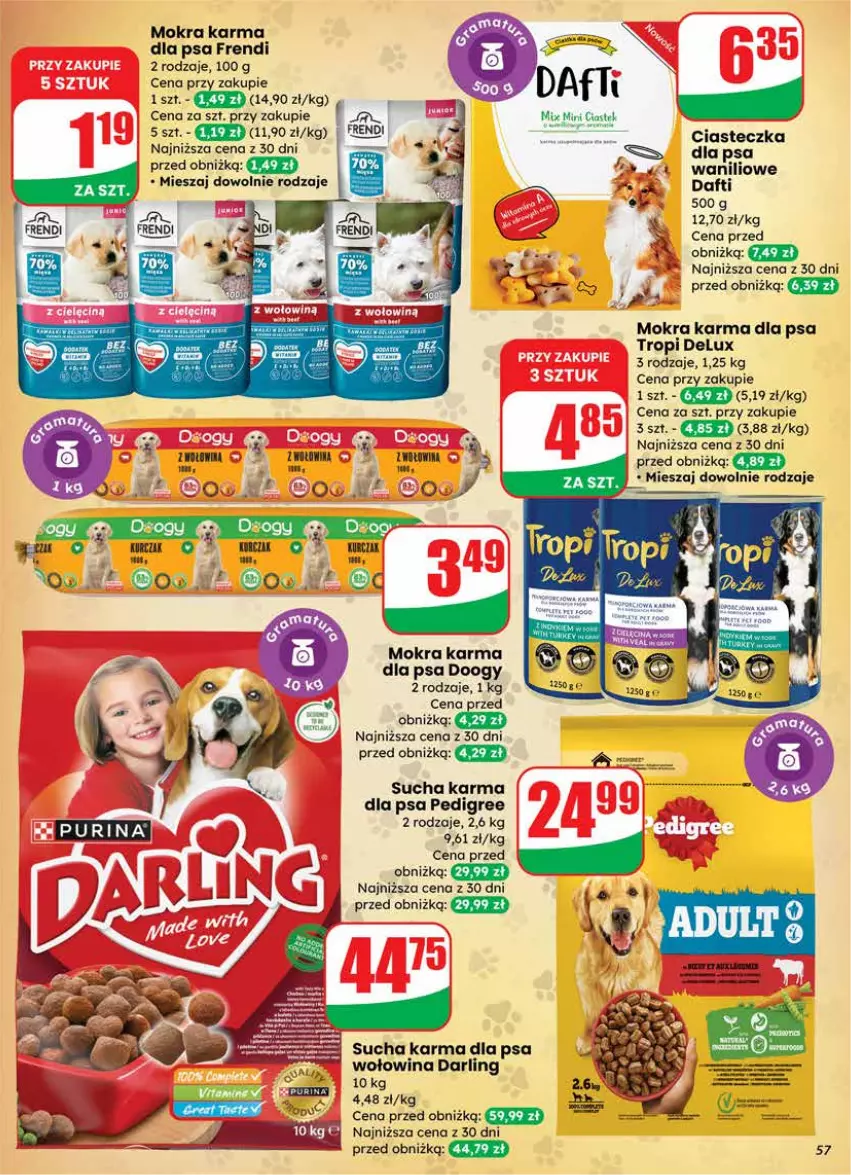 Gazetka promocyjna Dino - Gazetka 08 / 2026 - ważna 18.02 do 24.02.2026 - strona 57 - produkty: Mokra karma, Pedigree, Stek, Sucha karma, Wołowina
