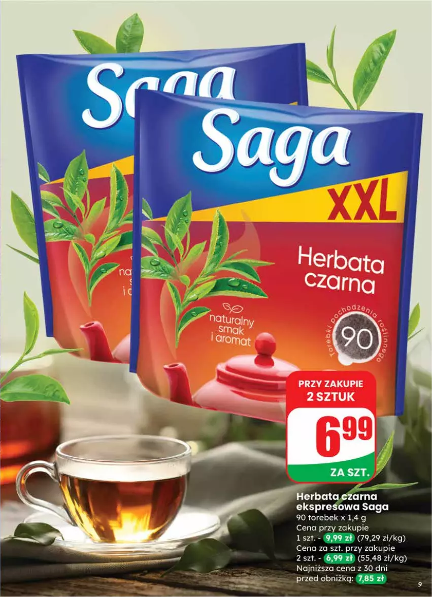 Gazetka promocyjna Dino - Gazetka 08 / 2026 - ważna 18.02 do 24.02.2026 - strona 9 - produkty: Herbata, Herbata czarna, Saga