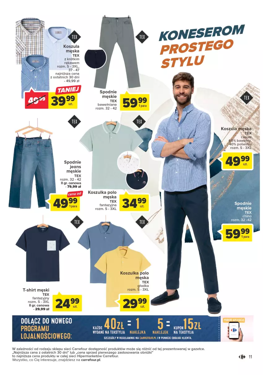 Gazetka promocyjna Carrefour - Gazetka Sztuka jest na Tobie - ważna 11.04 do 22.04.2023 - strona 11 - produkty: Fa, Fanta, Klej, Kosz, Koszula, Koszulka, Spodnie, Spodnie jeans, Szal, T-shirt