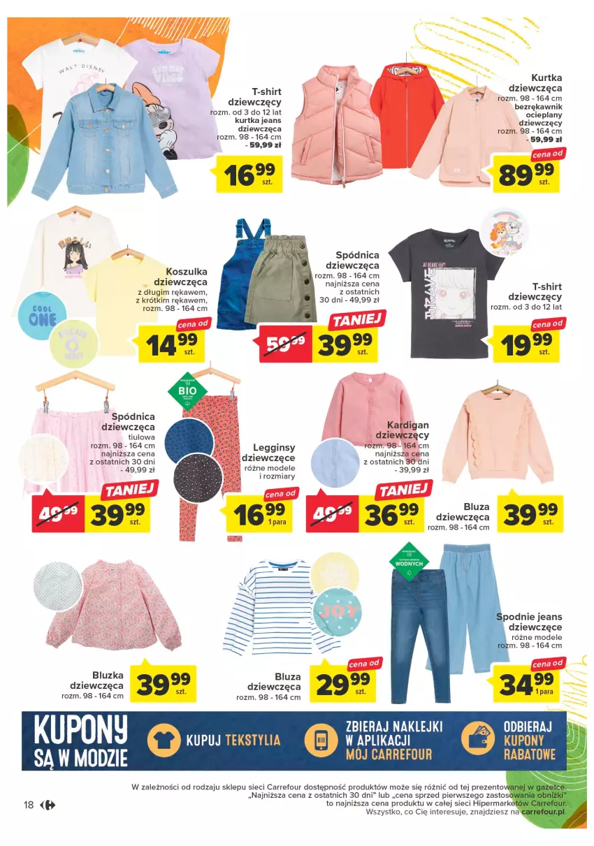 Gazetka promocyjna Carrefour - Gazetka Sztuka jest na Tobie - ważna 11.04 do 22.04.2023 - strona 18 - produkty: Bluza, Gin, Kosz, Koszulka, Kurtka, Legginsy, Orbit, Spódnica, T-shirt