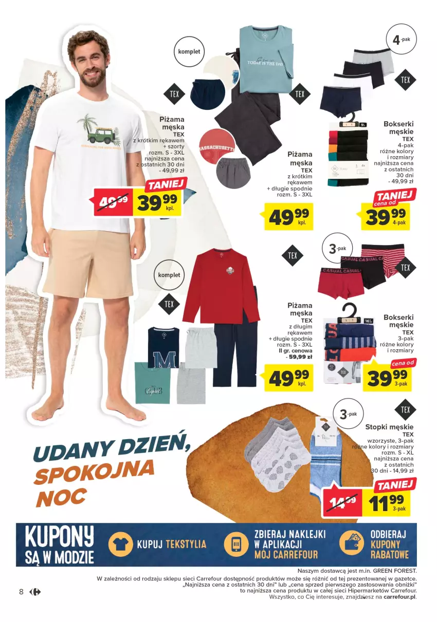 Gazetka promocyjna Carrefour - Gazetka Sztuka jest na Tobie - ważna 11.04 do 22.04.2023 - strona 8 - produkty: Bokserki, Klej, Piżama, Ser, Spodnie, Szorty, Top