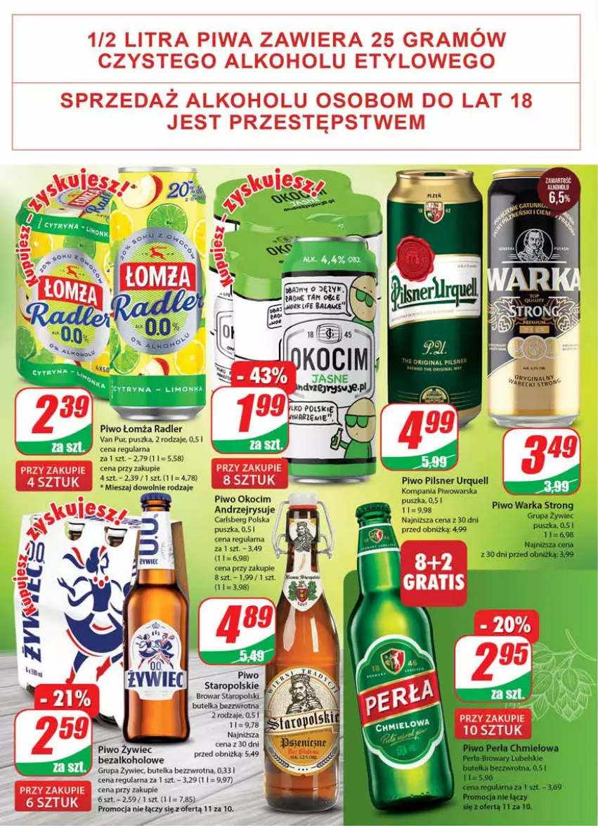 Gazetka promocyjna Dino - Gazetka 30 - ważna 26.07 do 01.08.2023 - strona 16 - produkty: Carlsberg, Gra, Koc, Okocim, Perła, Pilsner Urquell, Piwa, Piwo, Pur, Radler, Warka