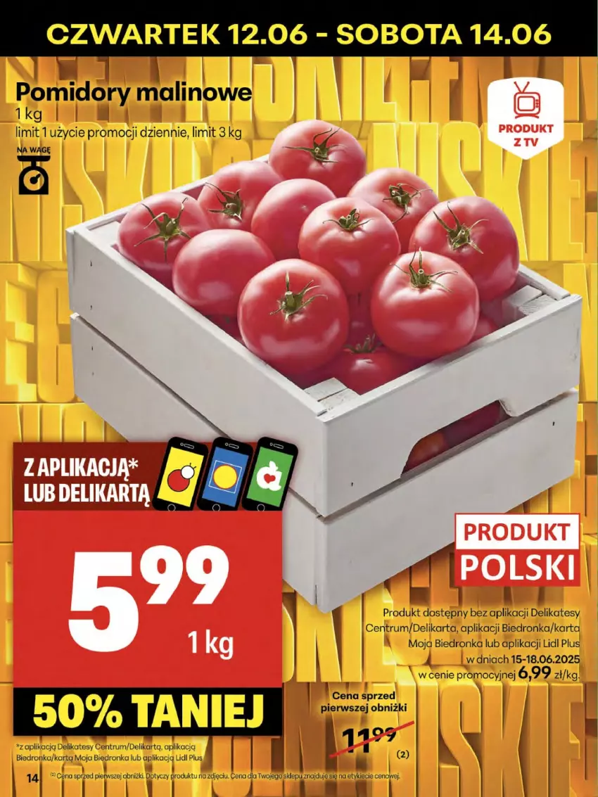 Gazetka promocyjna Delikatesy Centrum - Franczyza DC24 Czwartek - ważna 12.06 do 18.06.2025 - strona 14 - produkty: Pomidory, Rum