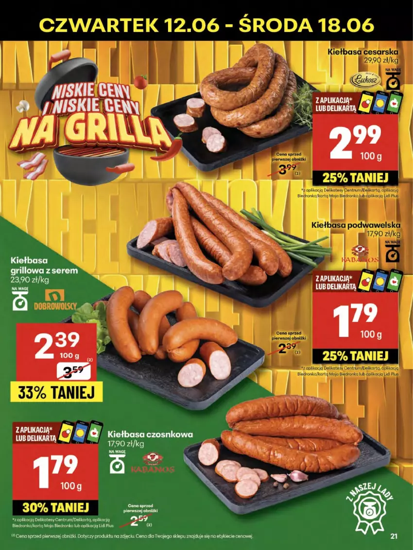 Gazetka promocyjna Delikatesy Centrum - Franczyza DC24 Czwartek - ważna 12.06 do 18.06.2025 - strona 21 - produkty: Fa, Kiełbasa, Koc, Rum
