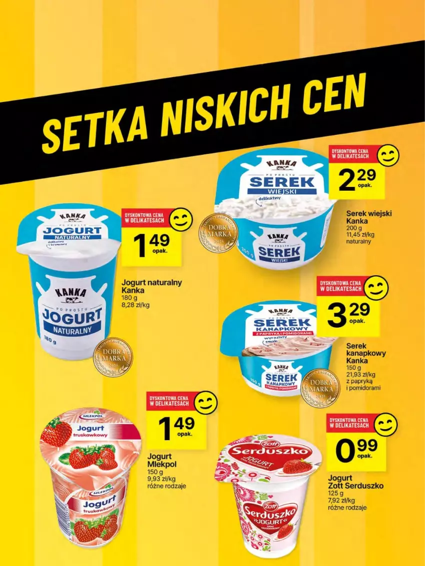 Gazetka promocyjna Delikatesy Centrum - Franczyza DC24 Czwartek - ważna 12.06 do 18.06.2025 - strona 48 - produkty: Jogurt, Jogurt naturalny, Ser, Serek, Serek kanapkowy, Serek wiejski, Zott