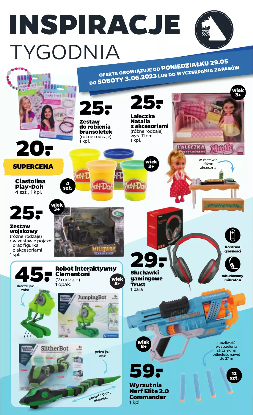 Gazetka promocyjna Netto - Akcesoria i dodatki - ważna 29.05 do 03.06.2023 - strona 2 - produkty: Mikrofon, Nerf, Play-Doh, Pojazd, Robot, Rust, Słuchawki, Słuchawki gamingowe, Tera, Wyrzutnia