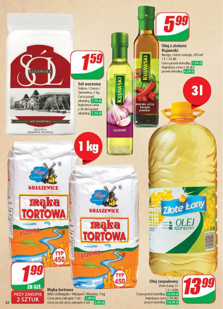 Gazetka promocyjna Dino - ważna 12.02 do 18.02.2025 - strona 15 - produkty: Bazyl, Bazylia, Cenos, Fa, Kujawski, Mąka, Mąka tortowa, Młynpol, Olej, Olej rzepakowy, Papryka, Sól, Woseba