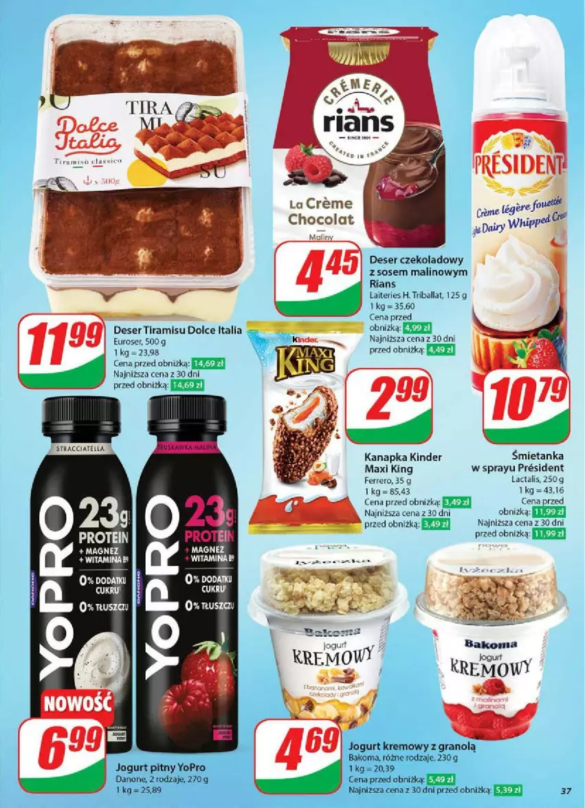 Gazetka promocyjna Dino - ważna 12.02 do 18.02.2025 - strona 31 - produkty: Bakoma, Danone, Deser, Ferrero, Gra, Jogurt, Jogurt pitny, Kinder, Magnez, Maliny, Ser, Sos