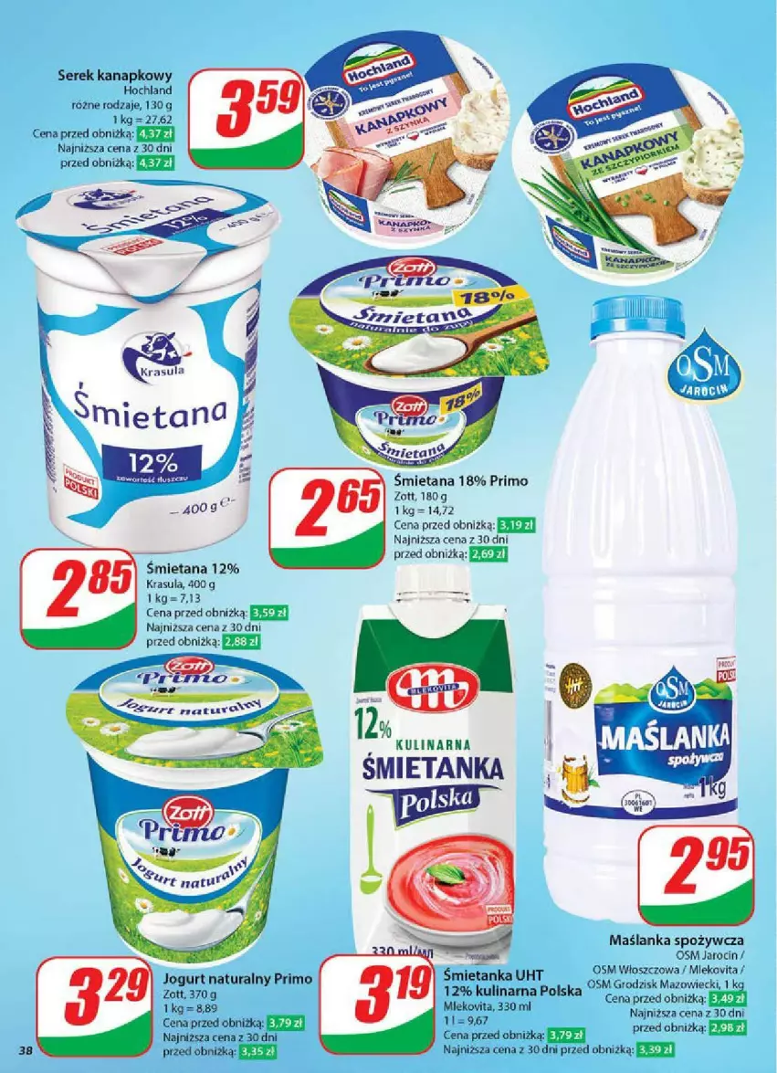 Gazetka promocyjna Dino - ważna 12.02 do 18.02.2025 - strona 32 - produkty: Hochland, Jogurt, Jogurt naturalny, Maślanka, Ser, Serek, Serek kanapkowy, Zott