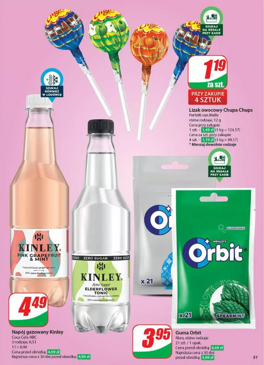 Gazetka promocyjna Dino - ważna 12.02 do 18.02.2025 - strona 47 - produkty: Chupa Chups, Fa, Mars, Napój, Napój gazowany, Orbit, Por