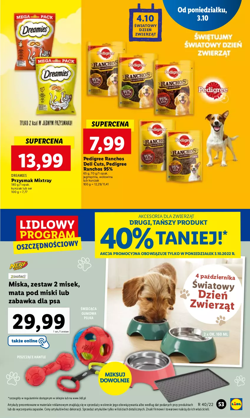 Gazetka promocyjna Lidl - GAZETKA - ważna 03.10 do 05.10.2022 - strona 57 - produkty: Kurczak, Miska, Pedigree, Ser, Wołowina, Zabawka