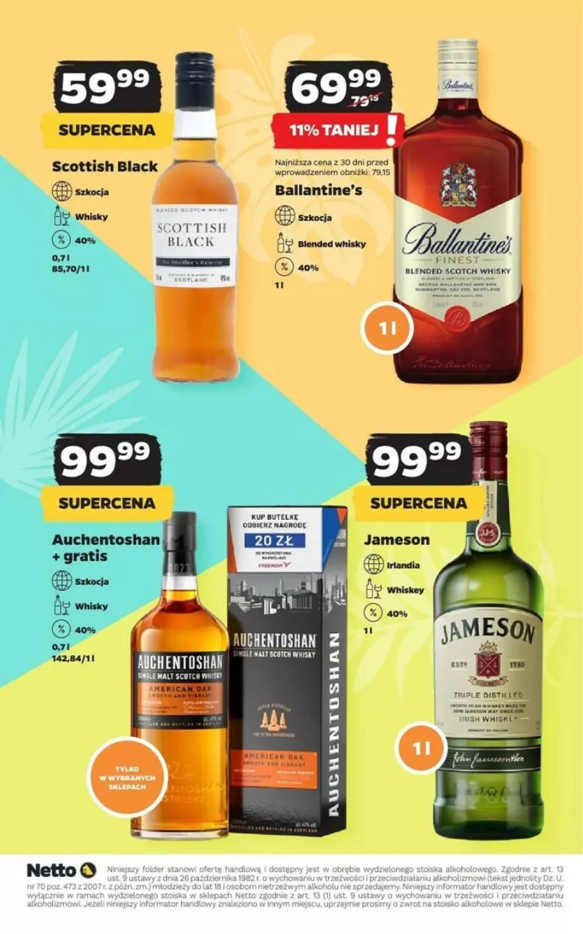 Gazetka promocyjna Netto - ważna 27.05 do 30.06.2024 - strona 13 - produkty: Ballantine's, Fa, Gra, Jameson, Lack, Whiskey, Whisky