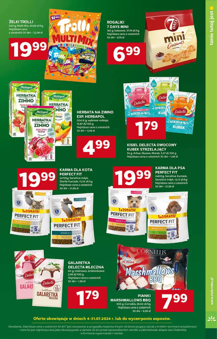 Gazetka promocyjna Stokrotka - Supermarket - ważna 18.07 do 24.07.2024 - strona 23 - produkty: 7 Days, Arbuz, Delecta, Fa, Gala, Galaretka, Herbapol, Herbata, Kisiel, Kubek, Kurczak, Mars, Marshmallows