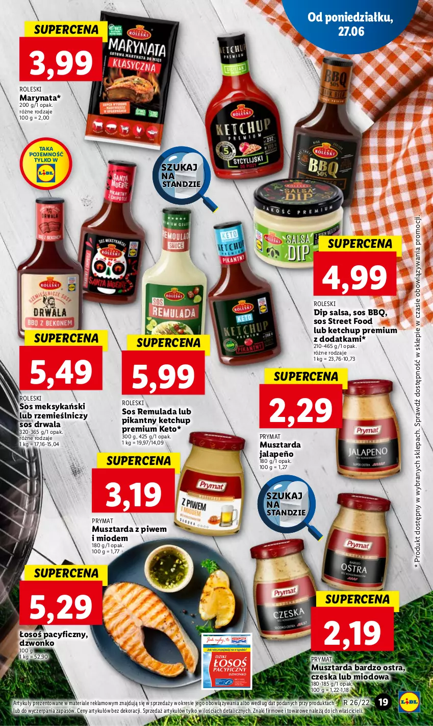 Gazetka promocyjna Lidl - GAZETKA - ważna 27.06 do 29.06.2022 - strona 19 - produkty: Ketchup, Mus, Musztarda, Prymat, Salsa, Sos