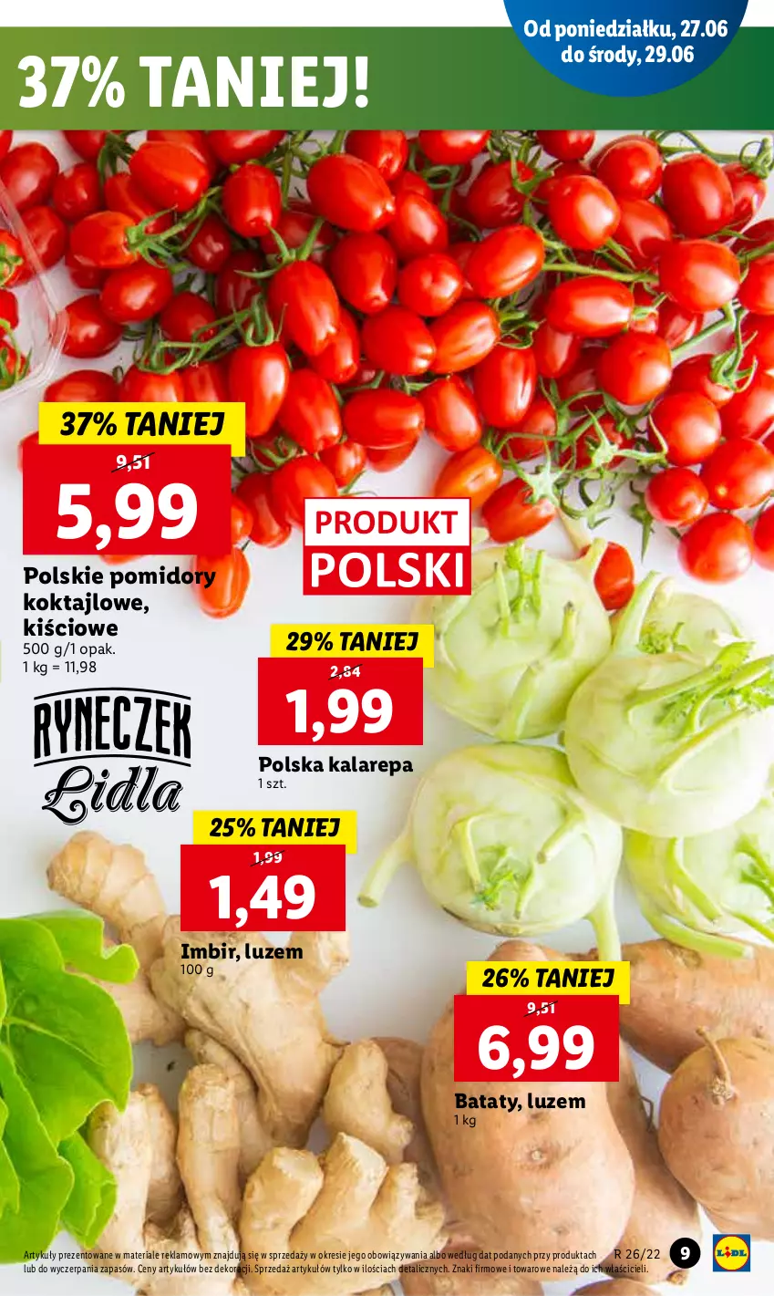 Gazetka promocyjna Lidl - GAZETKA - ważna 27.06 do 29.06.2022 - strona 9 - produkty: Imbir, Pomidory
