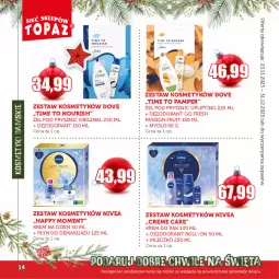 Gazetka promocyjna Topaz - Gazetka - Gazetka - ważna od 31.12 do 31.12.2023 - strona 14 - produkty: Makijaż, Gin, Dezodorant, Krem do rąk, Dove, Mleczko, Krem na dzień, Mydło, Nivea