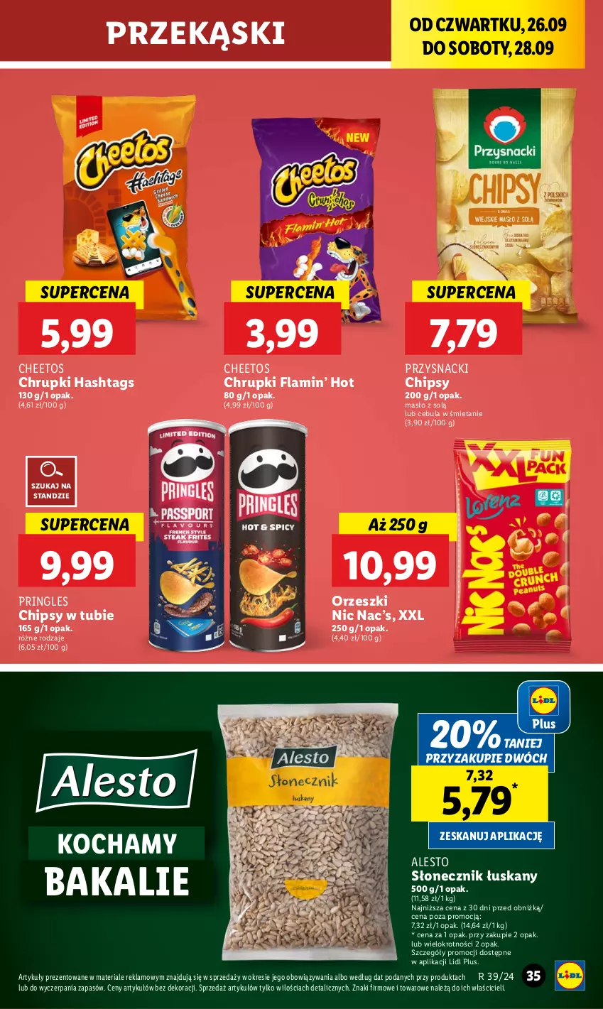 Gazetka promocyjna Lidl - GAZETKA - ważna 26.09 do 28.09.2024 - strona 41 - produkty: Cebula, Cheetos, Chipsy, Chrupki, Koc, Masło, Orzeszki, Pringles, Przysnacki