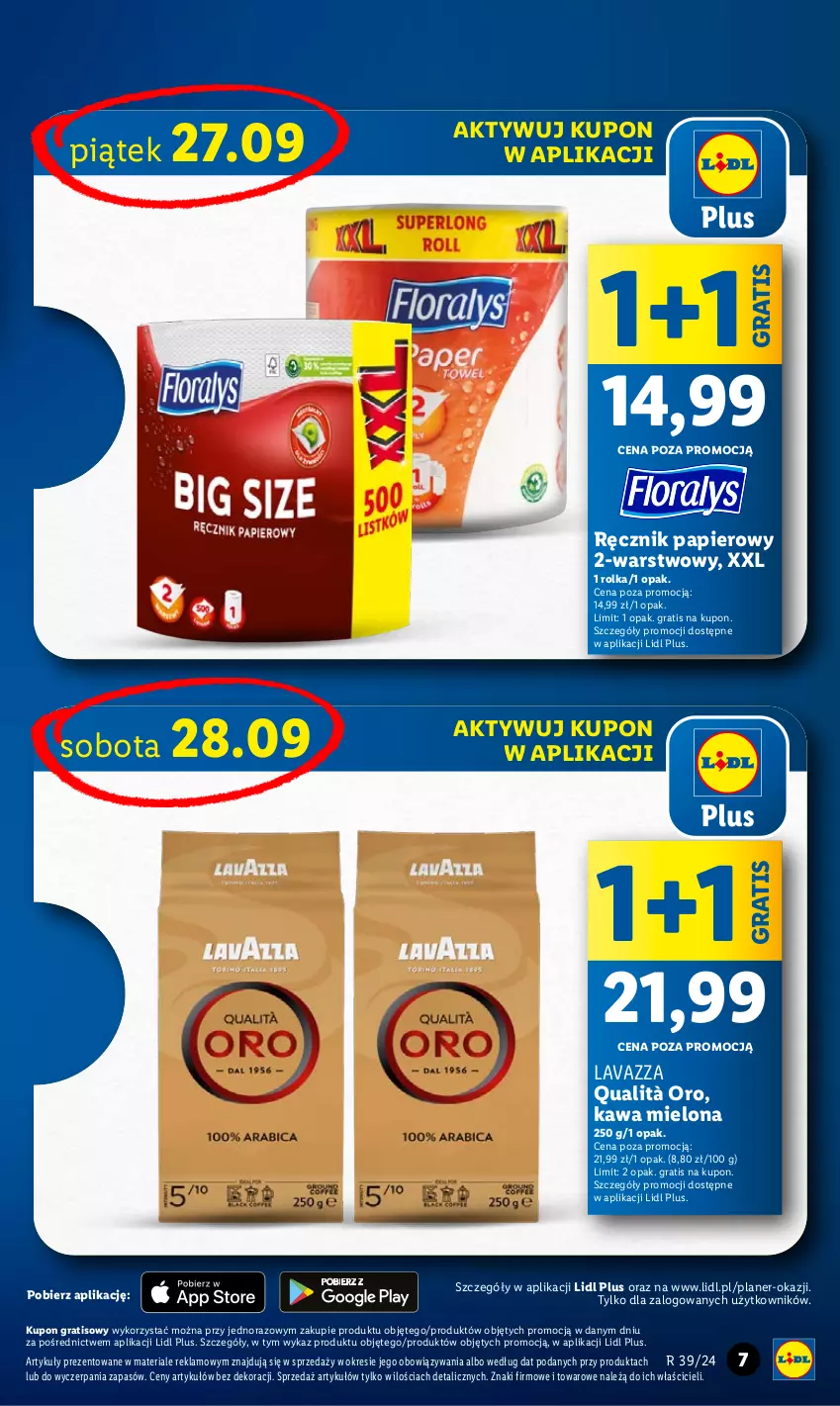 Gazetka promocyjna Lidl - GAZETKA - ważna 26.09 do 28.09.2024 - strona 9 - produkty: Gra, Kawa, Kawa mielona, Lavazza, Papier, Ręcznik