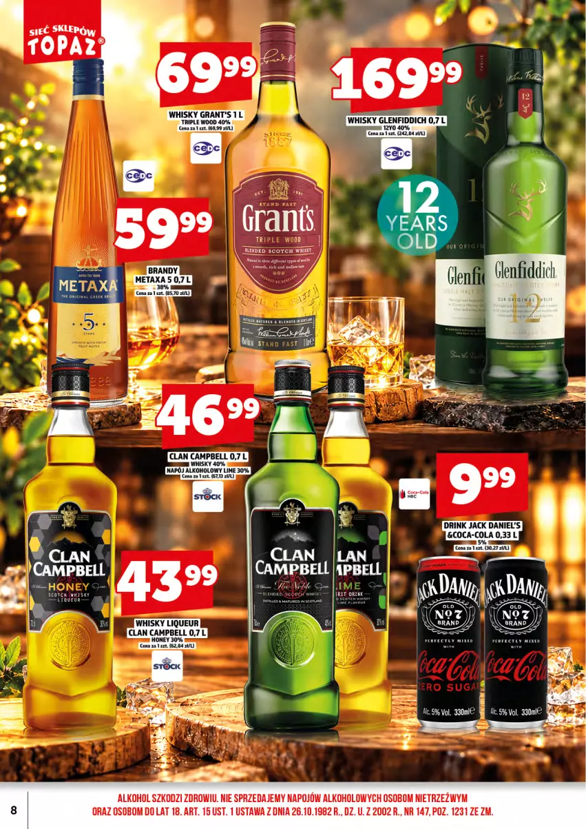 Gazetka promocyjna Topaz - Gazetka - ważna 16.10 do 31.10.2026 - strona 10 - produkty: Bell, Gra, Grant's, Whisky