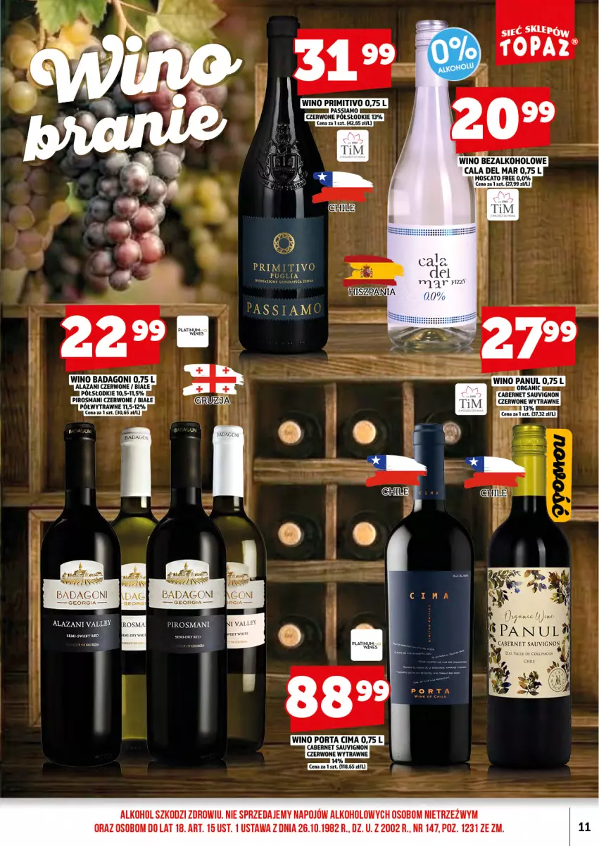 Gazetka promocyjna Topaz - Gazetka - ważna 16.10 do 31.10.2026 - strona 13 - produkty: Cabernet Sauvignon, Wino