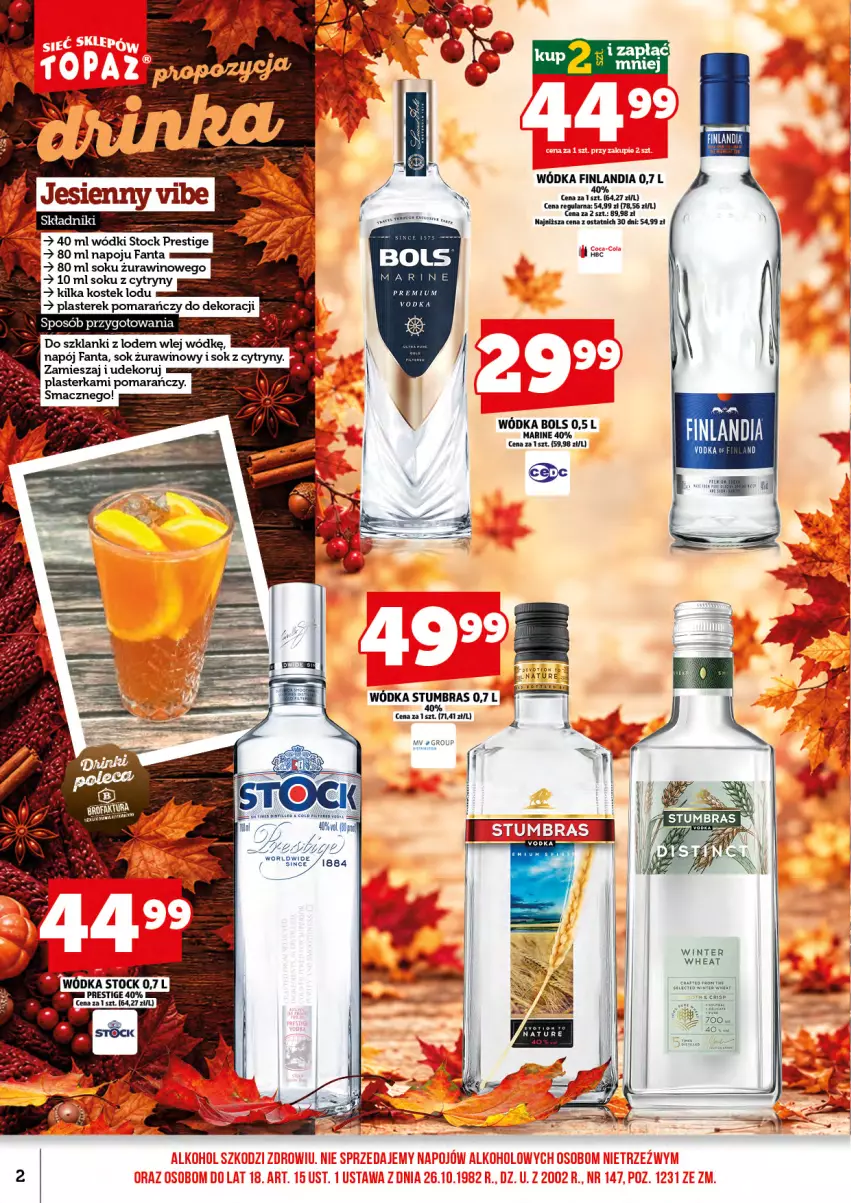 Gazetka promocyjna Topaz - Gazetka - ważna 16.10 do 31.10.2026 - strona 4 - produkty: Cytryny, Fa, Fanta, Koc, Lanki, LG, Napój, Sok, Stek, Stock, Wino, Wódka