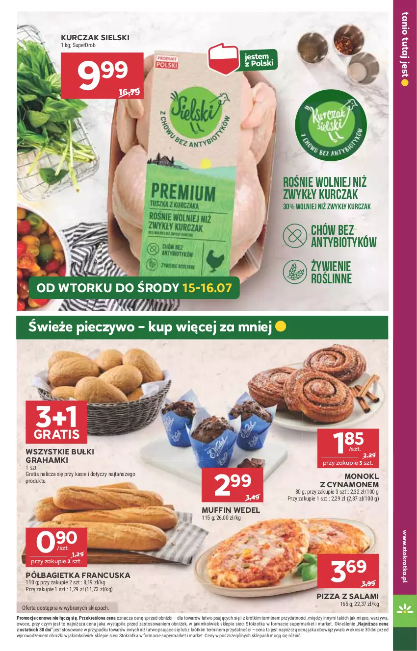 Gazetka promocyjna Stokrotka - Supermarket - ważna 10.07 do 16.07.2025 - strona 13 - produkty: Bagietka, Gra, Kurczak, Mięso, Owoce, Piec, Pieczywo, Pizza, Półbagietka, Salami, Warzywa