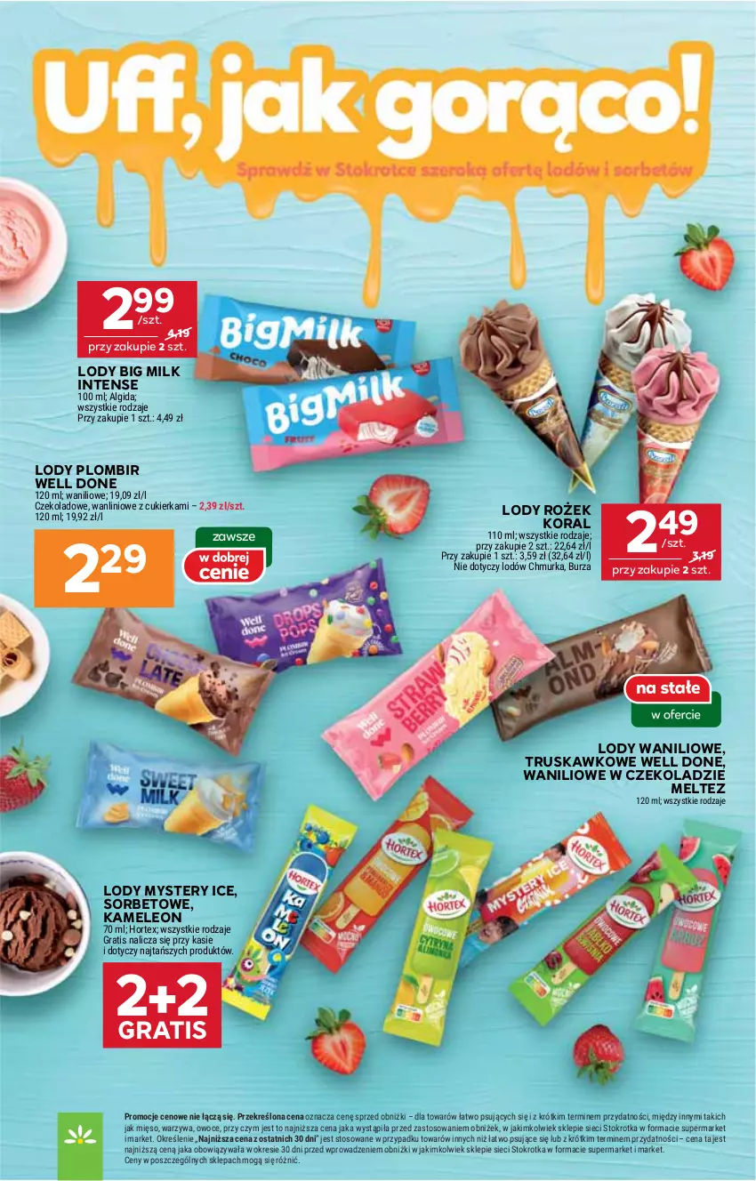 Gazetka promocyjna Stokrotka - Supermarket - ważna 10.07 do 16.07.2025 - strona 31 - produkty: Algida, Big Milk, Eleo, Gra, Hortex, HP, Leon, LG, Lody