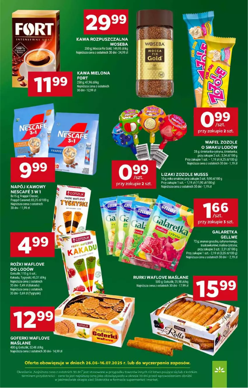 Gazetka promocyjna Stokrotka - Supermarket - ważna 10.07 do 16.07.2025 - strona 39 - produkty: Ananas, Fa, Gry, Kawa, Kawa mielona, Kawa rozpuszczalna, Kiwi, Lizaki, Mango, Mocca Fix Gold, Mus, Napój, Rurki, Woseba
