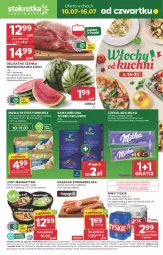 Gazetka promocyjna Stokrotka - Supermarket - Gazetka - ważna od 16.07 do 16.07.2025 - strona 1 - produkty: Piwa, Piwo, Tchibo, Warzywa, Gin, Gra, Szynka wieprzowa, Kawa mielona, Kawa, Kiełbasa podwawelska, Tyskie, Wawel, Lody, Szynka, Farm Milk, Czekolada, Owoce, Arbuz, Masło, Kiełbasa, Olewnik, Mięso, Nestlé, Milka, Fa