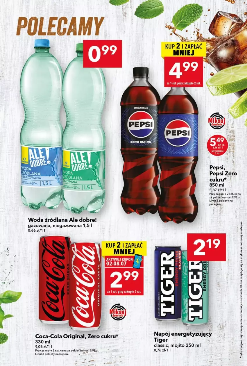 Gazetka promocyjna Lewiatan - Gazetka ogólnopolska - ważna 02.07 do 08.07.2026 - strona 11 - produkty: Coca-Cola, Gin, LANA, Napój, Pepsi, Tiger, Woda