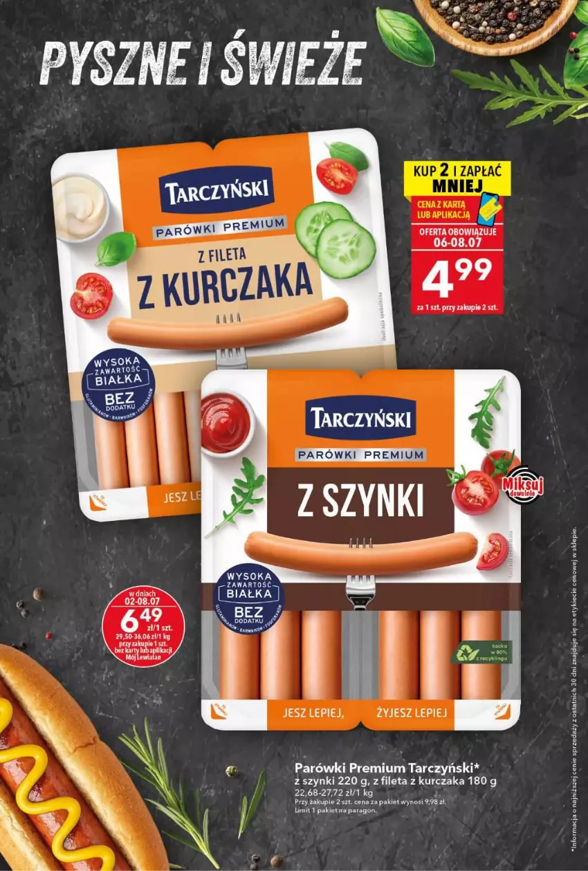 Gazetka promocyjna Lewiatan - Gazetka ogólnopolska - ważna 02.07 do 08.07.2026 - strona 3 - produkty: Parówki, Parówki z szynki, Tarczyński
