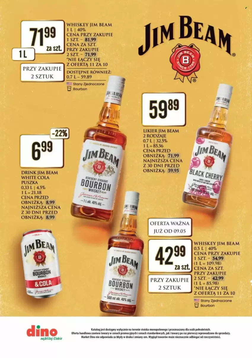Gazetka promocyjna Dino - ważna 12.05 do 17.05.2025 - strona 4 - produkty: Bourbon, Fa, JBL, Jim Beam, Likier, Whiskey