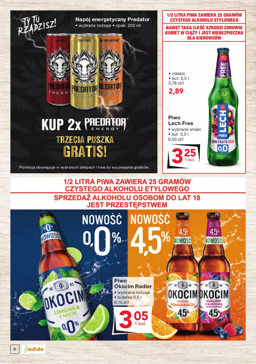 Gazetka promocyjna Odido - HITY na grill! - ważna 22.04 do 05.05.2022 - strona 6 - produkty: Gra, Koc, Napój, Napój energetyczny, Okocim, Piec, Piwa, Piwo, Radler