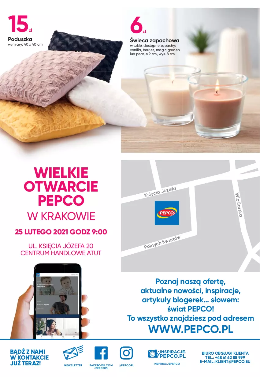 Gazetka promocyjna Pepco - Nowy sklep Kraków - ważna 25.02 do 03.03.2021 - strona 8 - produkty: Biuro, Dres, Fa, Poduszka, Rum, Tera