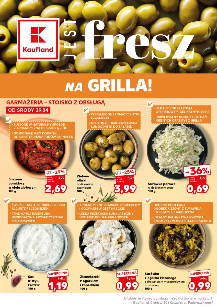 Gazetka promocyjna Kaufland - Mocny Start - ważna 04.05 do 06.05.2026 - strona 18 - produkty: Dres, Mus, Olej, Oliwki, Por, Sos, Surówka