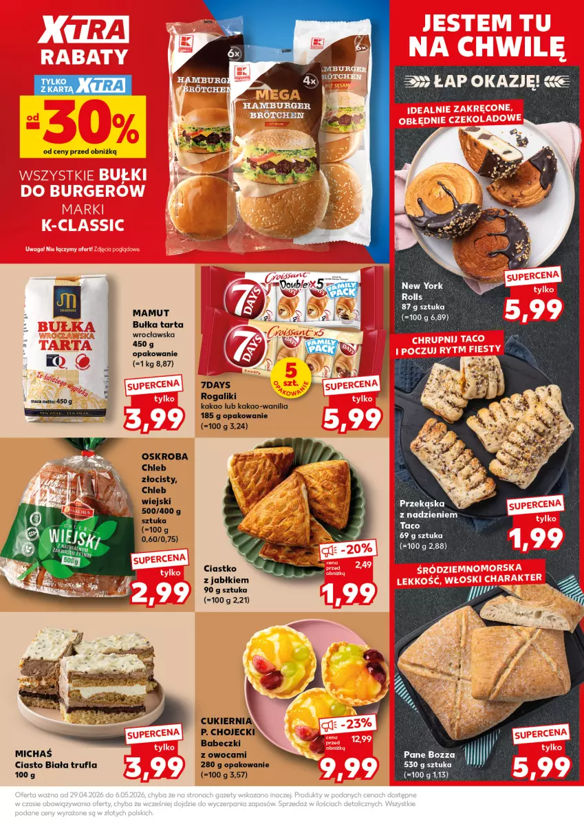 Gazetka promocyjna Kaufland - Mocny Start - ważna 04.05 do 06.05.2026 - strona 21 - produkty: Babeczki, Bułka, Bułka tarta, Chleb, Cukier, Kakao, Rogal, Tarta