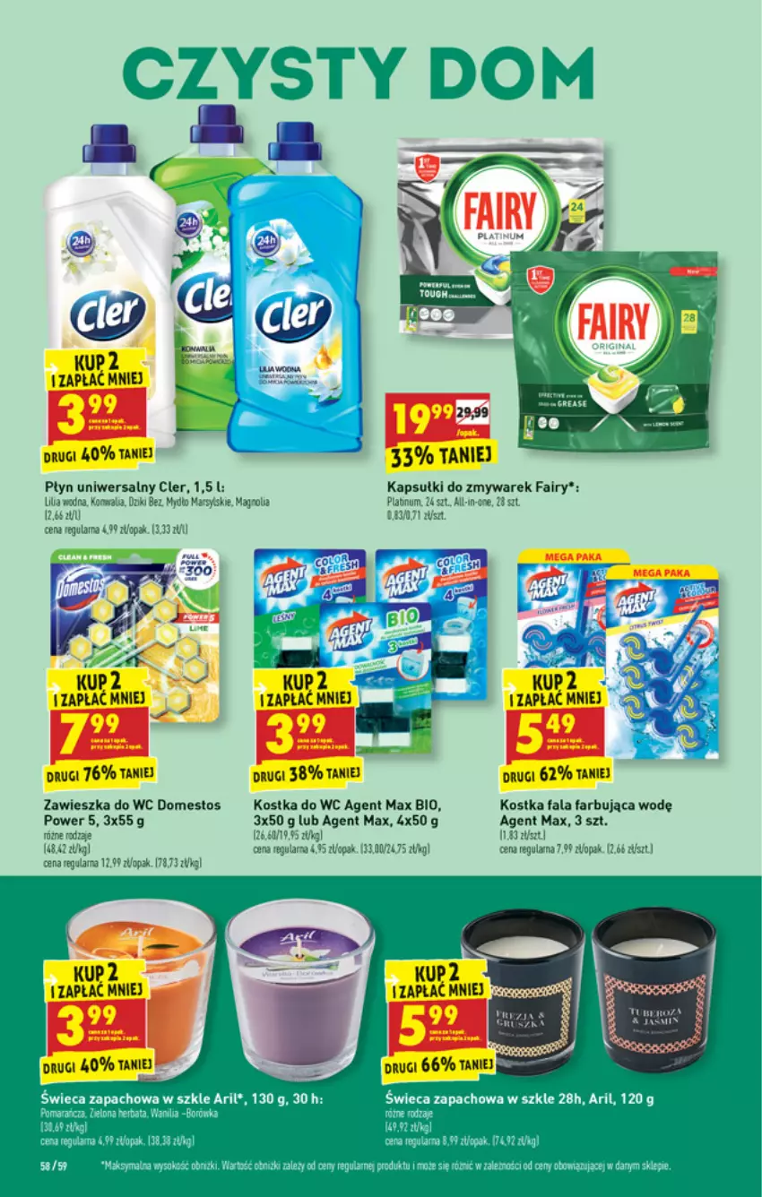 Gazetka promocyjna Biedronka - W tym tygodniu - ważna 04.10 do 09.10.2021 - strona 58 - produkty: Domestos, Fa, Fairy, Herbata, Kostka do wc, Mydło, Sok, Tera, Zawieszka do wc