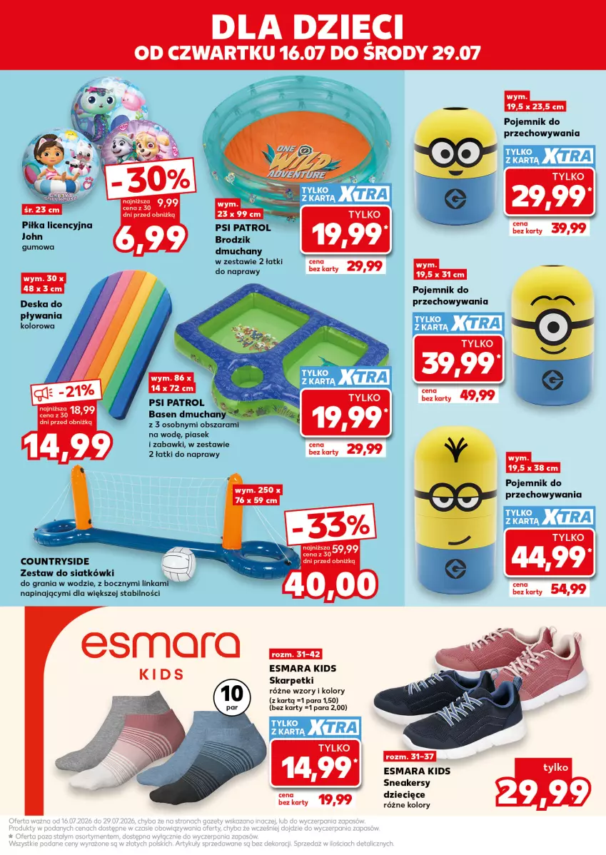 Gazetka promocyjna Kaufland - Kaufland - ważna 16.07 do 29.07.2026 - strona 11 - produkty: Brodzik, Dzieci, Gra, Inka, Karp, Koc, Pojemnik, Pojemnik do przechowywania, Psi Patrol, Skarpetki, Sneakersy, Sos
