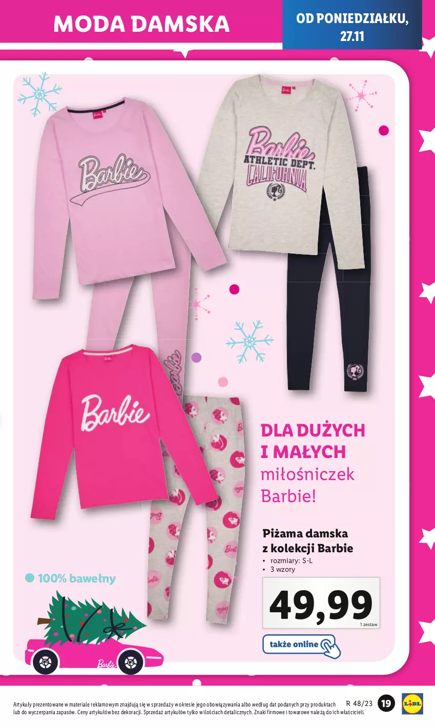 Gazetka promocyjna Lidl - GAZETKA - ważna 27.11 do 02.12.2023 - strona 21 - produkty: Barbie, Moda, Piżama