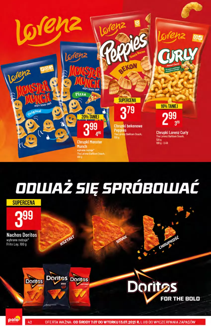 Gazetka promocyjna PoloMarket - Gazetka pomocyjna - ważna 07.07 do 13.07.2021 - strona 42 - produkty: Beko, Chrupki, Lorenz