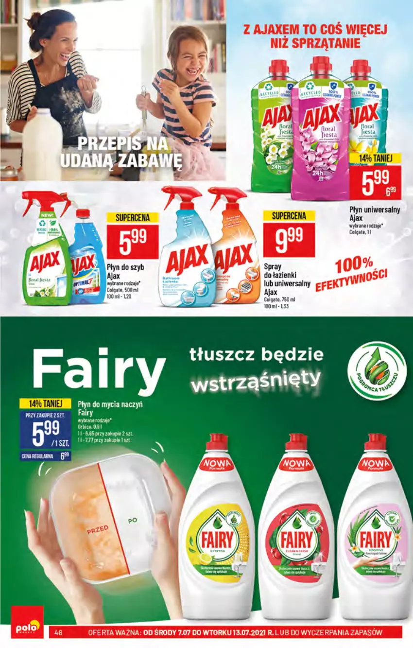 Gazetka promocyjna PoloMarket - Gazetka pomocyjna - ważna 07.07 do 13.07.2021 - strona 48 - produkty: Ajax, Colgate, Do mycia naczyń, Fa, Fairy, LG, Płyn do mycia, Płyn do mycia naczyń, Płyn do szyb