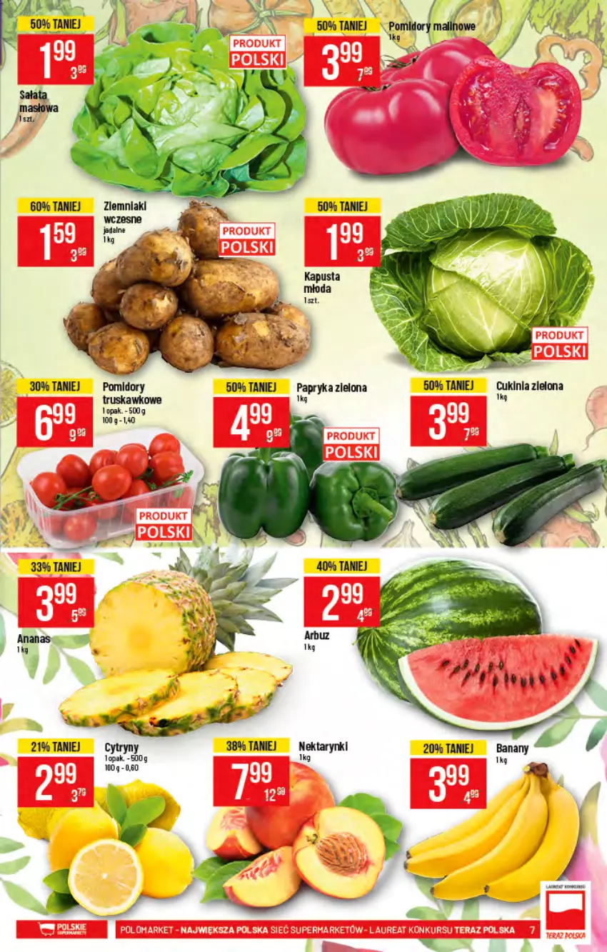Gazetka promocyjna PoloMarket - Gazetka pomocyjna - ważna 07.07 do 13.07.2021 - strona 7 - produkty: Banany, Cytryny, Nektar, Papryka, Pomidory, Ziemniaki
