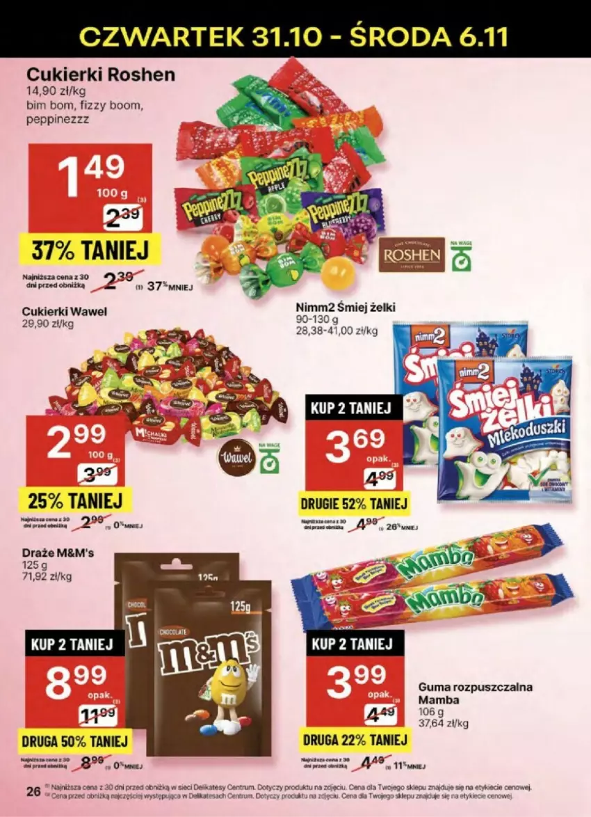 Gazetka promocyjna Delikatesy Centrum - ważna 31.10 do 06.11.2024 - strona 19 - produkty: Cukier, Cukierki, Guma rozpuszczalna, Rum, Wawel