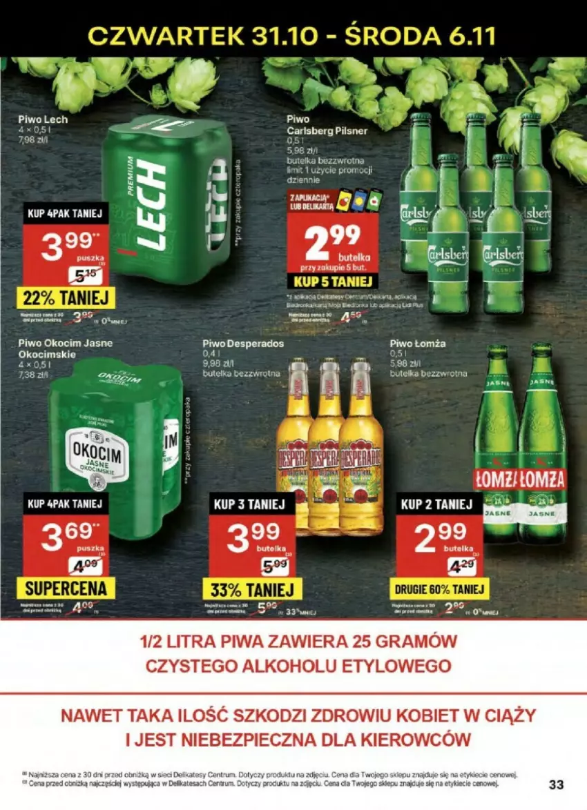 Gazetka promocyjna Delikatesy Centrum - ważna 31.10 do 06.11.2024 - strona 27 - produkty: Desperados, Gra, Koc, Okocim, Piec, Piwa, Piwo, Rum, Tera