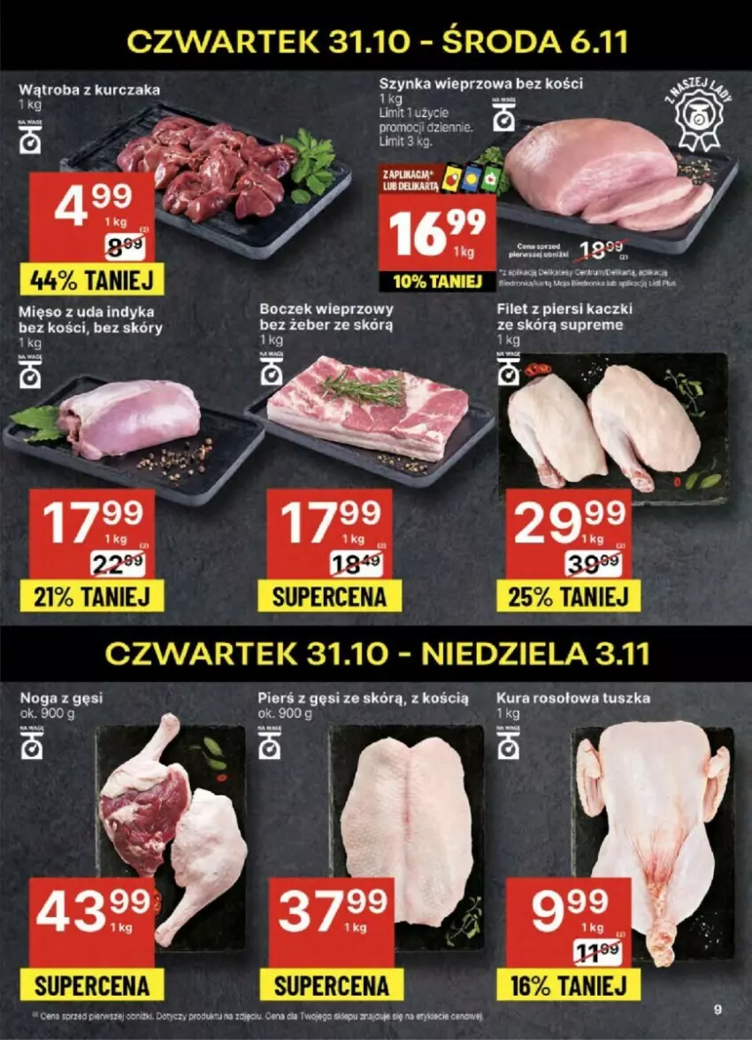 Gazetka promocyjna Delikatesy Centrum - ważna 31.10 do 06.11.2024 - strona 57 - produkty: Boczek, Boczek wieprzowy, Filet z piersi kaczki, Kurczak, Mięso, Tusz