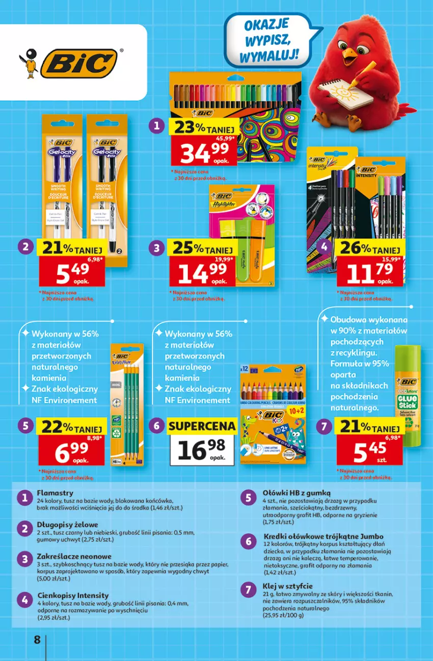 Gazetka promocyjna Auchan - 30 Lat Hipermarket - ważna 23.07 do 29.07.2026 - strona 8 - produkty: Długopis, Flamastry, Gra, Gry, Klej, Papier, Por, Tusz