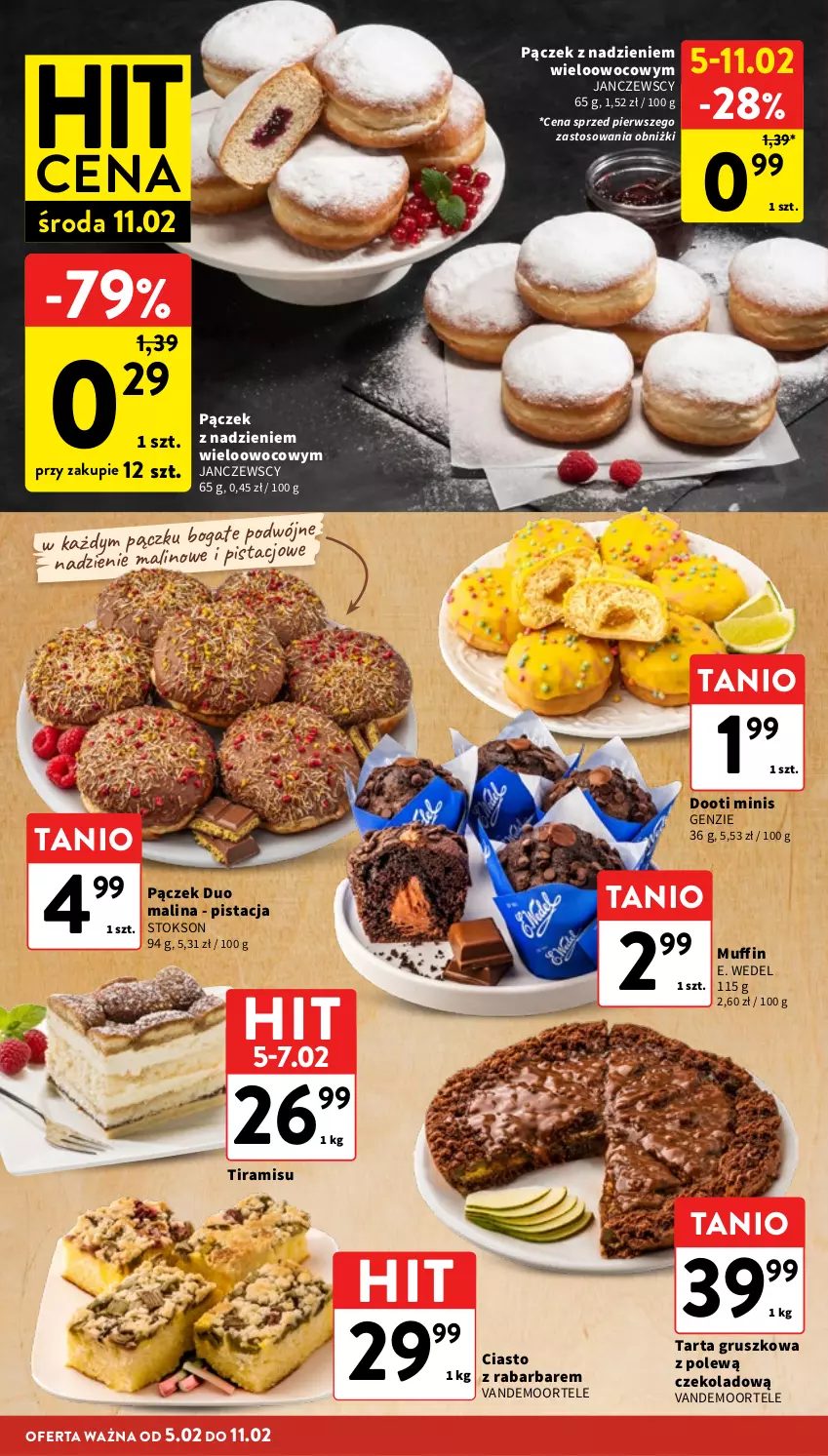 Gazetka promocyjna Intermarche - Gazetka promocyjna - ważna 05.02 do 11.02.2026 - strona 22 - produkty: E. Wedel, Pączek, Tarta