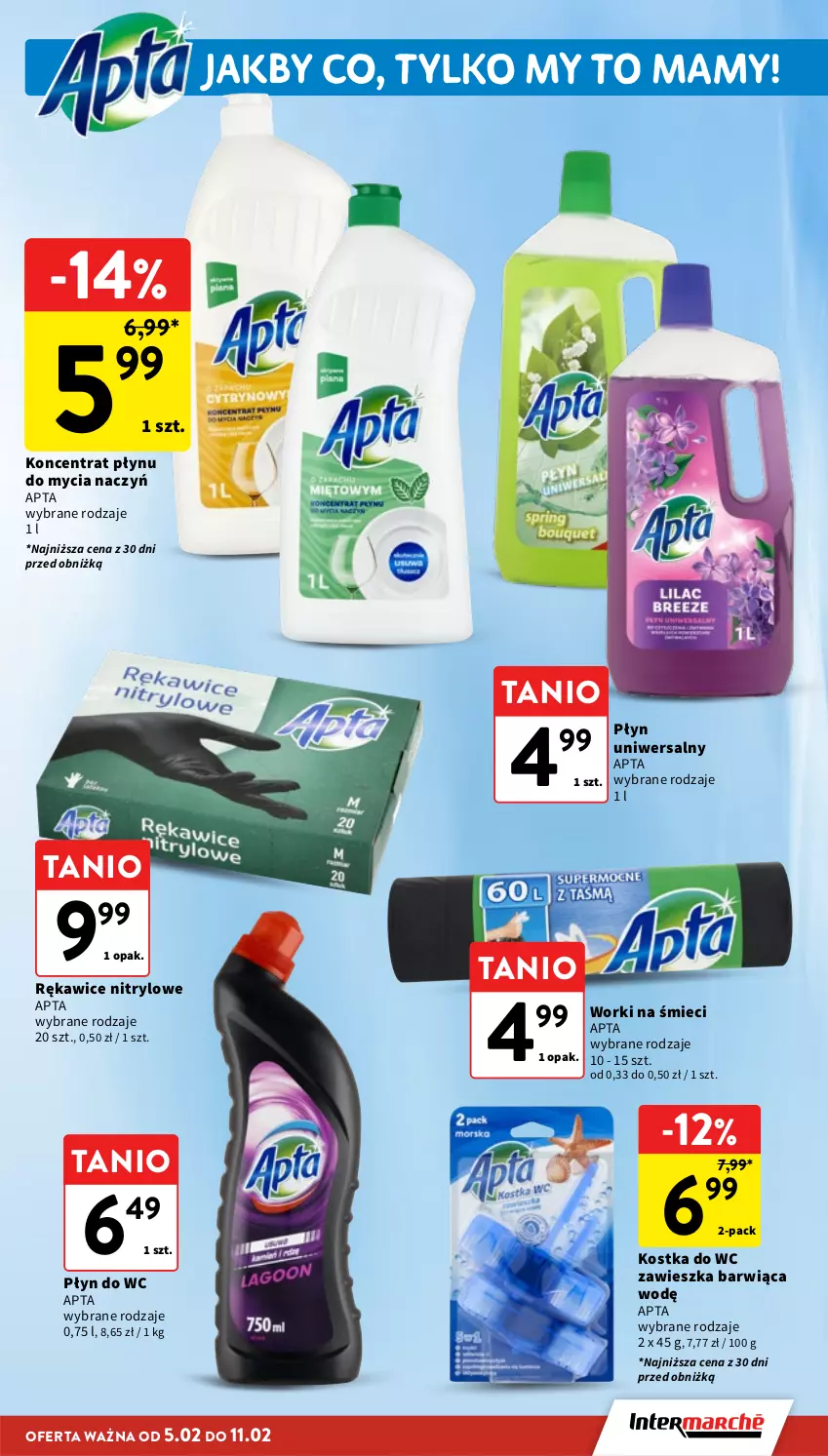 Gazetka promocyjna Intermarche - Gazetka promocyjna - ważna 05.02 do 11.02.2026 - strona 39 - produkty: Do mycia naczyń, Kostka do wc, Płyn do wc, Rękawice, Worki na śmiec, Worki na śmieci